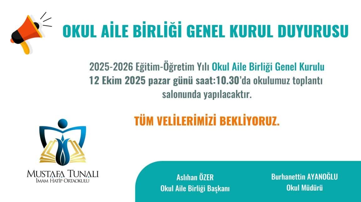 OKUL AİLE BİRLİĞİ GENEL KURUL DUYURUSU
